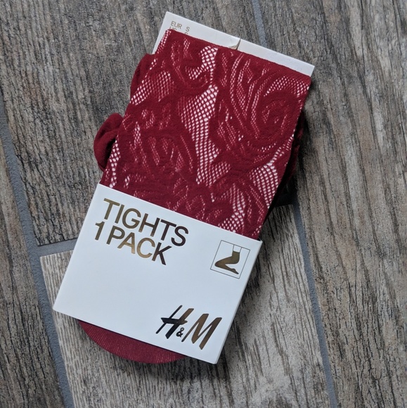H&M Accessories - H&M Red Pattern Tights